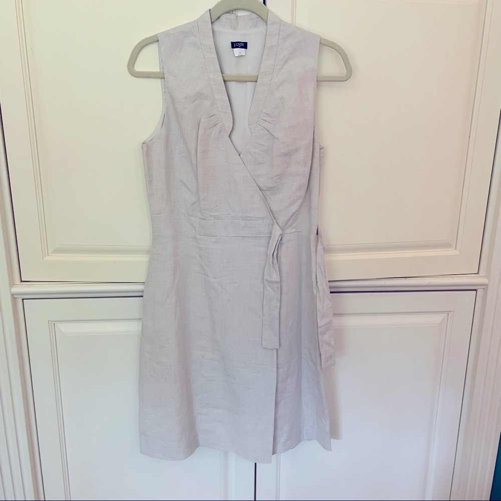 J. Crew Factory Linen Wrap Dress